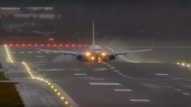 बर्मिघम एअरपोर्टवर वादळात अडकलेल्या विमानाचं 'असं' झालं लॅडिंग; पहा थरारक व्हिडिओ