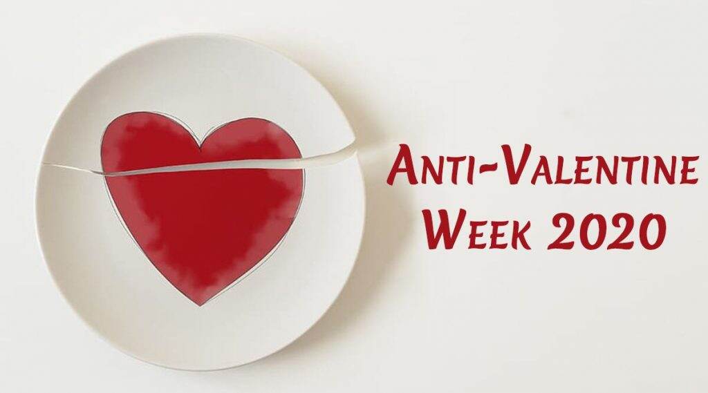 Anti-Valentine Week 2020 Calendar: स्लॅप डे ते ब्रेक अप डे अॅन्टी व्हॅलेंटाईन वीकमध्ये साजरे केले जातात हे 7 दिवस; इथे पहा संपूर्ण वेळापत्रक Anti-Valentine Week 2020 Calendar: स्लॅप डे ते ब्रेक अप डे अॅन्टी व्हॅलेंटाईन वीकमध्ये साजरे केले जातात हे 7 दिवस; इथे पहा संपूर्ण वेळापत्रक