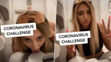 Coronavirus TikTok : कोरोना व्हायरस वर टिकटॉक बनवण्यासाठी या स्टार ने चाटले विमानातील टॉयलेट सीट (Watch Video)
