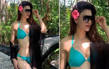 Urvashi Rautela Hot bikini Photo: उर्वशी रौतेला चे निळ्याशार समुद्रातील निळ्या रंगाच्या बिकिनीमधील सेक्सी फोटोज फोटोज पाहून चाहते झाले पाणी-पाणी