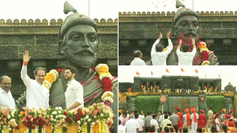 मुंबई: तिथीनुसार शिवजयंती 2020 निमित्त शिवसेनेकडून पश्चिम द्रुतगती महामार्ग, CSIA जवळ छत्रपती शिवाजी महाराज यांच्या पुतळ्याला मानवंदना (Photos)