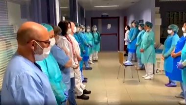 कोरोना व्हायरस संकटात स्पेनच्या डॉक्टरांनी केली भारतीय पद्धतीने पार्थना; हॉस्पिटलमध्ये स्टाफकडून ‘ओम’ मंत्राचा जप, सतनाम वाहे गुरुपाठ (Video)
