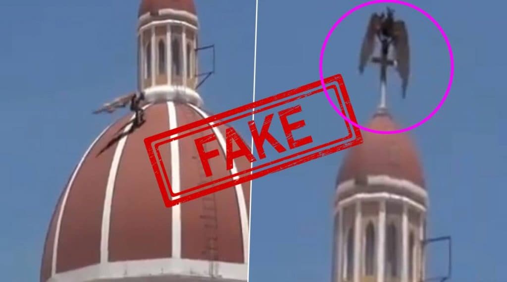 Fact Check: इटलीमध्ये COVID-19 च्या पार्श्वभूमीवर चर्चवर दिसला धडकी भरवणारा पक्षी, जाणून घ्या या बनावट व्हायरल व्हिडिओचे सत्य Fact Check: इटलीमध्ये COVID-19 च्या पार्श्वभूमीवर चर्चवर दिसला धडकी भरवणारा पक्षी, जाणून घ्या या बनावट व्हायरल व्हिडिओचे सत्य