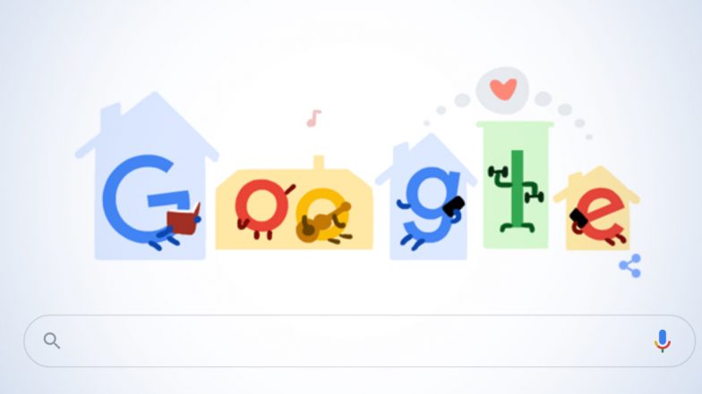 Coronavirus Tips Google Doodle: कोरोना व्हायरस जागतिक आरोग्य संकटाचा मुकाबला करण्यासाठी 'घरी रहा सुरक्षित रहा' आवाहन करणारं खास गूगल डूडल
