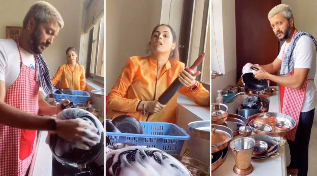 Lockdown मुळे घरी असलेल्या रितेश देशमुख कडून पत्नी जेनेलिया ने करुन घेतले 'हे' काम, Watch Viral Tik Tok Video Lockdown मुळे घरी असलेल्या रितेश देशमुख कडून पत्नी जेनेलिया ने करुन घेतले 'हे' काम, Watch Viral Tik Tok Video