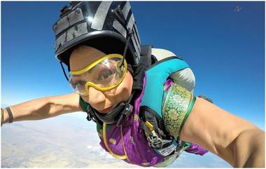 Saree Challenge: Skydiver शितल महाजन यांचे साडी चॅलेंज, फोटो पाहू फॉलोअर्स थक्क