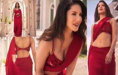 Condom च्या जाहिरातीत Sunny Leone चा बोल्ड अंदाज; लाल साडीमधला कमनीय बांधा पाहून चाहते घायाळ