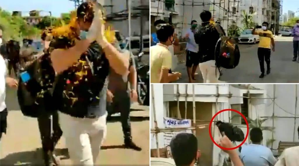 मुंबई: कोरोनावर मात करून आलेल्या ASI किरण पवार यांचंं स्वागत टाळ्या, पुष्पवर्षावाने (Watch Video) मुंबई: कोरोनावर मात करून आलेल्या ASI किरण पवार यांचंं स्वागत टाळ्या, पुष्पवर्षावाने (Watch Video)