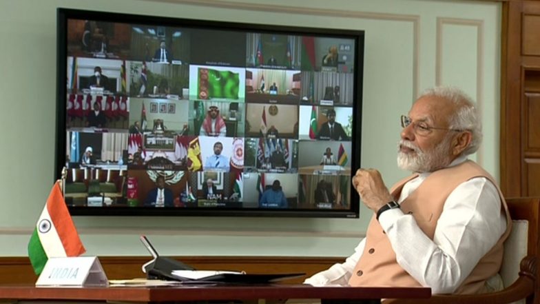 पंतप्रधान नरेंद्र मोदी यांनी COVID-19 च्या NAM संमेलनात दहशतवाद, खोट्या बातम्या आणि डॉक्टरांच्या व्हिडिओंविषयी व्यक्त केली चिंता