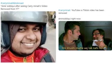 CarryMinti's Youtube vs Tiktok Video Removed: युट्युबच्या  छळवणूक आणि सायबर बुलिंग नियमांचं उल्लंघन सांगत कॅरीमिनाटी चा व्हिडिओ युट्युबवरून हटवताच अमीर सिद्दीकीचे मजेदार मीम्स व्हायरल!