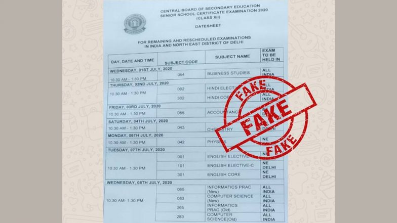 Fact Check: CBSE बोर्डाच्या इयत्ता 10 आणि 12 वी परिक्षेचे व्हॉट्सअॅपवर फॉरवर्ड होणारे वेळापत्रक खरे की खोटे? PIB ने सांगितली मेसेज मागील सत्यता