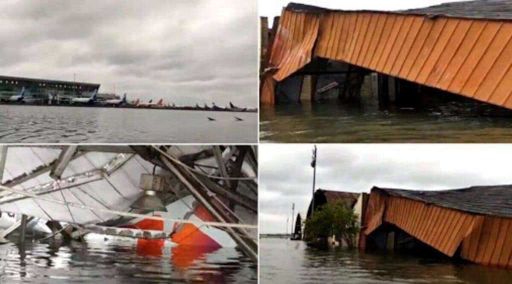 Cyclone Amphan: चक्रीवादळ 'अम्फान'चा कहर, कोलकाता विमानतळाचा एक भाग पाण्याखाली, पहा व्हिडिओ Cyclone Amphan: चक्रीवादळ 'अम्फान'चा कहर, कोलकाता विमानतळाचा एक भाग पाण्याखाली, पहा व्हिडिओ