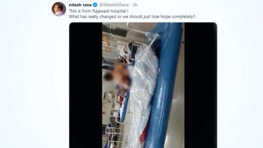 मुंबई: भाजपा आमदार नितेश राणे यांनी सायन हॉस्पिटल पाठोपाठ आता राजावाडी हॉस्पिटलमध्ये मृतदेहा शेजारी रूग्णावर उपचार होत असलेल्या प्रकाराचा व्हिडिओ केला ट्वीट