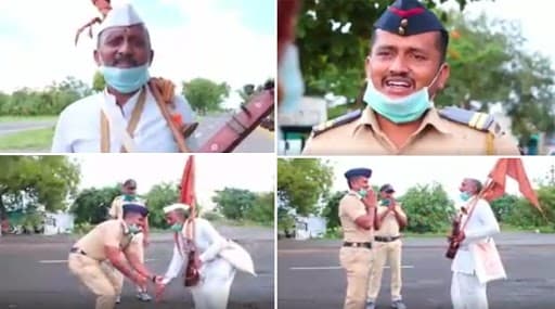 वारकऱ्यांनी आषाढीवारीकरिता पंढरपुरात येऊ नये यासाठी पोलीस नाईक प्रसाद मनोहर औटी यांनी बनविलेला व्हिडिओ सोशल मीडियावर व्हायरल; Watch Video वारकऱ्यांनी आषाढीवारीकरिता पंढरपुरात येऊ नये यासाठी पोलीस नाईक प्रसाद मनोहर औटी यांनी बनविलेला व्हिडिओ सोशल मीडियावर व्हायरल; Watch Video