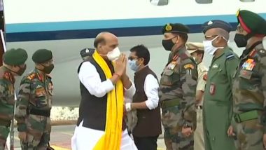 केंद्रीय संरक्षणमंत्री राजनाथ सिंह लेह मध्ये दाखल; जम्मू कश्मीर, लद्दाखचा 2 दिवसांचा दौरा