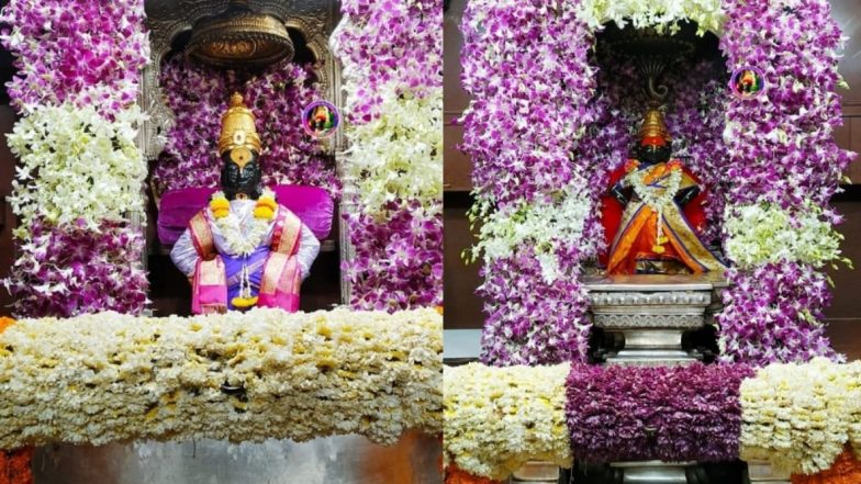 Ashadhi Ekadashi 2020: आषाढी एकादशी निमित्त विठ्ठल रुक्मिणी मातेच्या मंदिराच्या गाभाऱ्यात सुंदर फुलांची आरास; Watch Photos and Videos