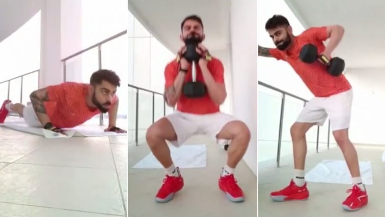 Virat kohli Turns Hotel Balcony into Gym: विराट कोहलीने हॉटेलच्या बाल्कनीचे Gym मध्ये केले रूपांतर, RCBने दाखवली क्वारंटाइनमध्ये कर्णधाराच्या फिटनेस रिजिमची झलक (Watch Video)