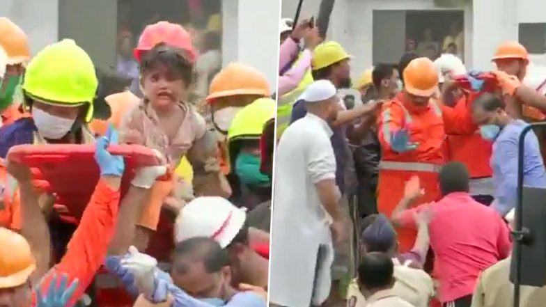 Raigad Building Collapse Rescue Operation: तारीक गार्डन इमारत दुर्घटनेनंतर  19 तासांनी चार वर्षीय मुलगा मोहम्मद बांगी ची NDRF पथकाकडून सुखरूप सुटका(Watch Video)