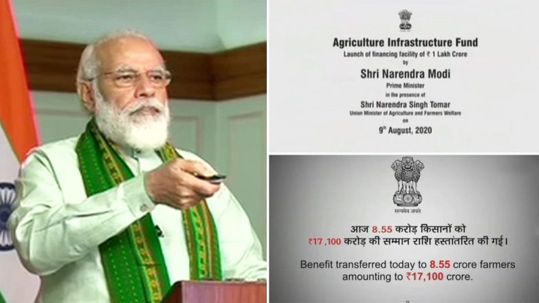 Agriculture Infrastructure Fund अंतर्गत पंतप्रधान नरेंद्र मोदी यांनी शेतक-यांना वित्त सुविधा देण्याची केली घोषणा