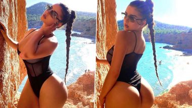 Demi Rose Hot Bikini Photos: निळ्याशार समुद्र किना-यावर काळ्या रंगाच्या बिकिनीमधील डेमी रोजचे Butt दाखवतानाचे फोटो सोशल मिडियावर व्हायरल