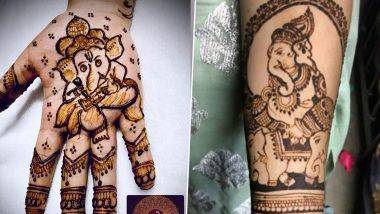 Ganesh Chaturthi 2020 Mehndi Designs: गणेश चतुर्थी निमित्त हातावर काढून पाहा या सुंदर गणपती मेहंदी डिझाइन (See Photos and Video Tutorials)