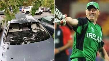 Kevin O'Brien Smashes Own Car Window: स्थानिक टी-20 सामन्यात आयरिश केविन ओ'ब्रायनची फटकेबाजी, घातक षटकार ठोकत फोडली स्वतःच्याच गाडीची काच (See Photos)