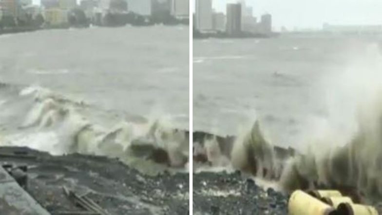Mumbai High Tide Today: मुंबईच्या समुद्रात उसळल्या उंचच उंच लाटा; पुढील 3 तास मुसळधार पावसाचा अंदाज (Watch Video)