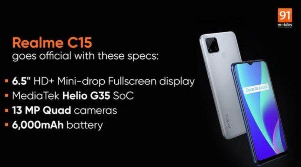 एन्ट्री लेव्हल स्मार्टफोन Realme C15 भारतात लवकरच होणार लॉन्च, जाणून घ्या फिचर्स एन्ट्री लेव्हल स्मार्टफोन Realme C15 भारतात लवकरच होणार लॉन्च, जाणून घ्या फिचर्स