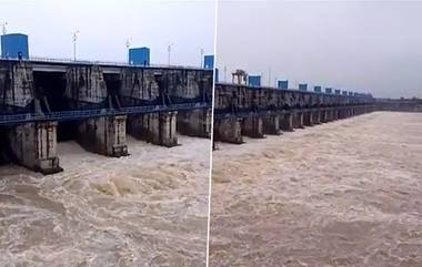 Wainganga River: भंडारा जिल्ह्यात मुसळधार पावसामुळे वैनगंगा नदीच्या जलस्तरात वाढ; गोसेखुर्द धरणाचे एकूण 33 दरवाजे उघडले; पहा व्हिडिओ