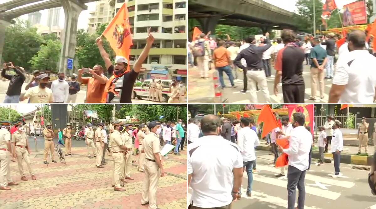 मुंबई: मराठा आरक्षण मुद्द्यावर सुप्रीम कोर्टाच्या स्थगिती विरोधात लालबाग परिसरात मराठा समाजाचे आंदोलन