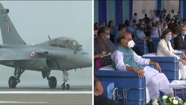 Rafale Induction Ceremony: राफेल लढाऊ विमानांची पहिली तुकडी भारतीय वायुसेनेत औपचारिकरित्या दाखल; पहा दिमाखदार सोहळा