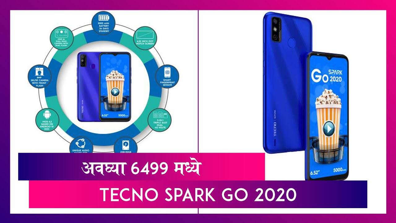 TECNO SPARK Go 2020 भारतात लाॅंच; किंमती फक्त 6 हजार 499 किंमती