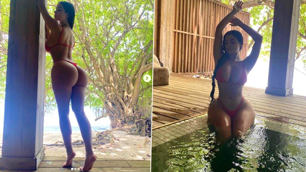Demi Rose Sexy Figure: स्विमिंग पूलमध्ये अंघोळ करताना डेमी रोजची सेक्सी फिगर पाहून चाहते घायाळ; घडवले वक्षस्थळे आणि नितंबांचे दर्शन (See Photos) Demi Rose Sexy Figure: स्विमिंग पूलमध्ये अंघोळ करताना डेमी रोजची सेक्सी फिगर पाहून चाहते घायाळ; घडवले वक्षस्थळे आणि नितंबांचे दर्शन (See Photos)