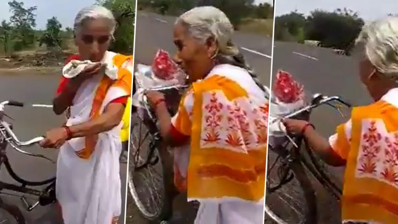 Buldhana: 68 वर्षीय मराठी आजीबाईंचे धाडस; सायकलवरून तब्बल 2200 किमीचा प्रवास करून गाठणार 'वैष्णोदेवी' (Watch Video)