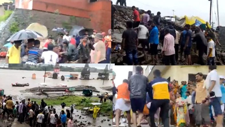 Pandharpur Wall Collapsed: मुसळधार पावसामुळे पंढरपूर येथील कुंभारघाटाची भिंत कोसळली; 6 जणांचा मृत्यू, बचावकार्य सुरु