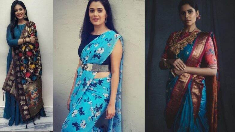 Navratri 2020 5th Day Saree Colour: सई ताम्हणकर, सोनाली कुळकर्णी ते सायली संजीव यांच्या निळ्या साड्या, ड्रेस मधील लूक पाहून सज्ज व्हा नवरात्रीमधील पंचमीच्या सणाला!