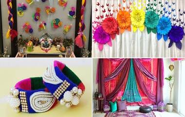 Navratri Decoration Idea for Home : घरच्या घरी सोप्या पद्धतीने कमी वस्तू वापरून अशी करा नवरात्रीची सजावट 