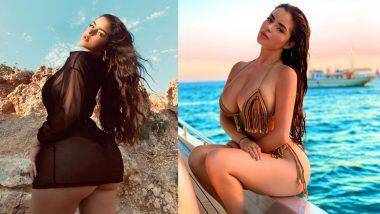 Demi Rose Hot Photos: डेमी रोजने स्विमिंग पूलमध्ये झोपून दिली पाण्यात आग लावणारी हॉट पोज; सेक्सी अंदाज पाहून व्हाल घायाळ