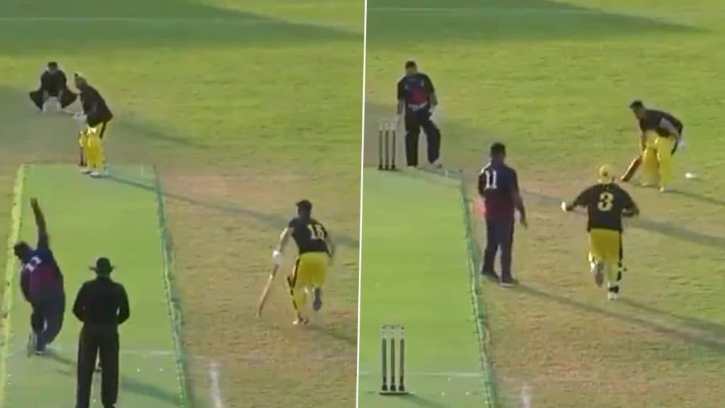 European Cricket: विकेटकीपरच्या हातात होता बॉल आणि स्टंप्स एक इंच दूर, तरीही फलंदाजांनी विचित्र पद्धतीने घेतले 2 रन, पाहा हास्यास्पद Video European Cricket: विकेटकीपरच्या हातात होता बॉल आणि स्टंप्स एक इंच दूर, तरीही फलंदाजांनी विचित्र पद्धतीने घेतले 2 रन, पाहा हास्यास्पद Video