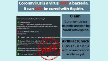 Fact Check: COVID-19 या बॅक्टेरियामुळे Thrombosis हा आजार होतो आणि त्यावर Aspirin गोळी घेतल्याने उपचार होतो? जाणून घ्या या व्हायरल मेसेज मागील सत्य