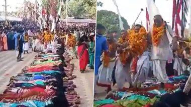 Chhattisgarh: पुत्रप्राप्तीसाठी अजब प्रथा; पोटावर पडून राहिल्या महिला व त्यांच्या पाठीवर चालत जाऊन पुजाऱ्यांनी केला मंदिरामध्ये प्रवेश (Watch Video)