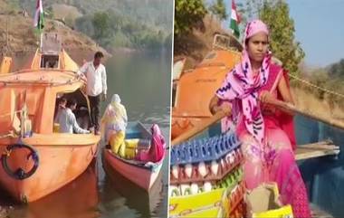 Nandurbar: कौतुकास्पद! अंगणवाडी सेविका Relu Vasave आदिवासी मुलं व गर्भवती स्त्रियांना पोषक आहार पुरवण्यासाठी दररोज 18 किमी बोट चालवून जातात दुर्गम भागात; पहा फोटो