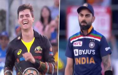 IND vs AUS 1st T20I: Mitchell Swepson याचा विराट कोहली ऑस्ट्रेलियामधील बनला पहिला शिकार, पाहून टीम इंडिया कर्णधाराने दिली अशी प्रतिक्रिया (Watch Video)