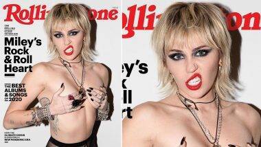 Miley Cyrus Goes Topless: अमेरिकेची प्रसिद्ध अभिनेत्री मायली सायरल हिचा टॉपलेस फोटोशूट पाहून सर्वांनीच उंचावल्या भुवया, पहा Hot Photos