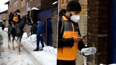 Kashmir च्या बर्फाच्छादित रस्त्यांवर Amazon Delivery Boy घोडेस्वारी करत पोहचवतोय पार्सल; Viral Video मधून समोर आली व्यवसायातील कल्पकता