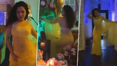 Ankita Lokhande ने पिवळ्या रंगाच्या साडीत बॉलिवूड अभिनेत्री माधुरी दीक्षितच्या 'धक-धक करने लगा' गाण्यावर केला जबरदस्त डान्स; See Viral Video