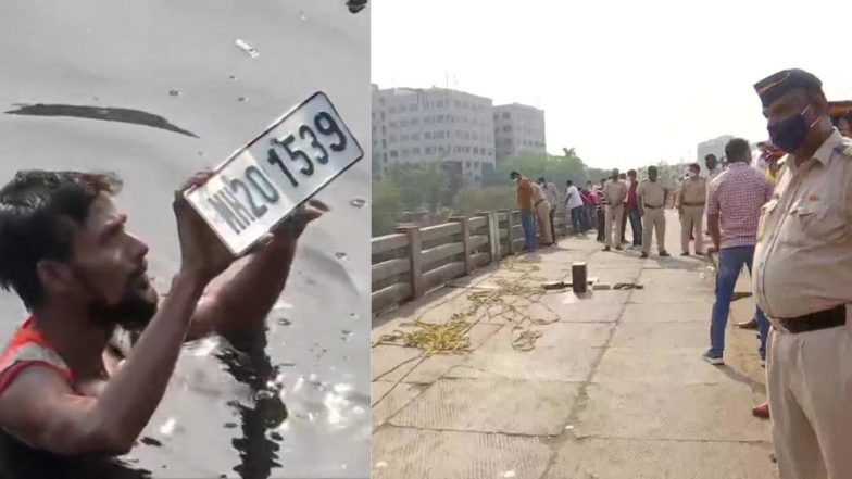 Mansukh Hiren death case  मध्ये NIA ने  Sachin Waze  ला नेले मिठी नदी परिसराजवळ; CPU, गाड्यांच्या नंबर प्लेट्स आढळल्या