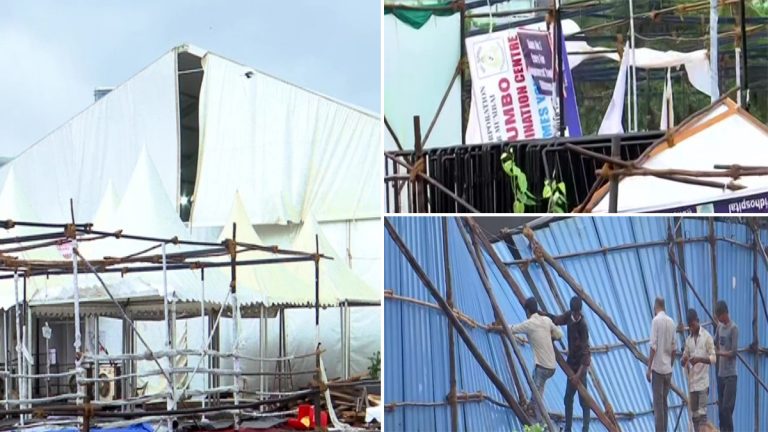 Cyclone Tauktae चा मुंबई मधील  BKC COVID Care Centre ला देखील फटका; किरकोळ पडझड (See Pics)