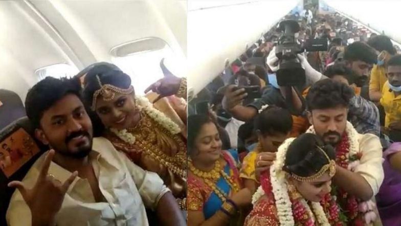 Madurai च्या जोडप्याचे Mid-air Wedding चे फोटो वायरल झाल्यानंतर कोविड 19 चे नियम धुडकल्यावरून DGCA ने दिले कारवाईचे आदेश