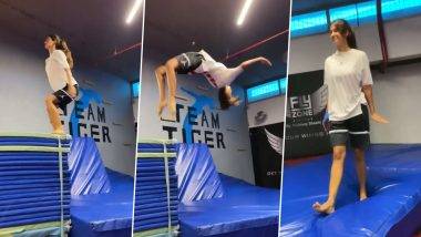 Disha Patani चा Back Flip व्हिडिओ व्हायरल; स्टंटबाजीसाठी चाहत्यांकडून कौतुक